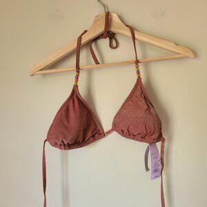 Wild Fable Swim Bikini Top, Size M, Brown